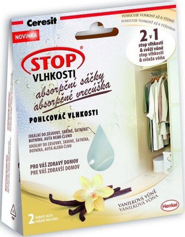 Komentáře k Ceresit Stop vlhkosti Absorpční sáčky 2 x 50 g vanilka