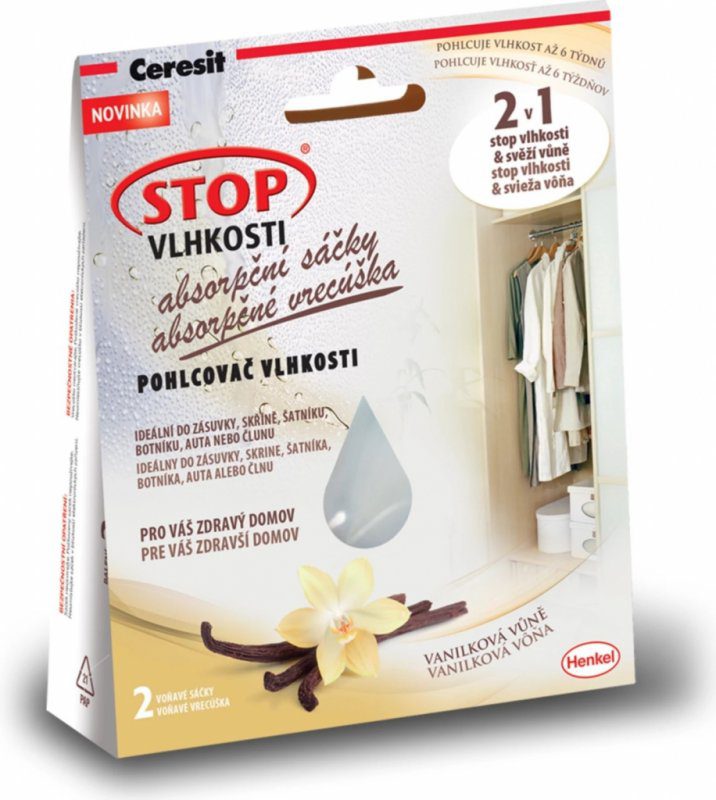 Hodnocení Ceresit Stop vlhkosti Absorpční sáčky 2 x 50 g vanilka