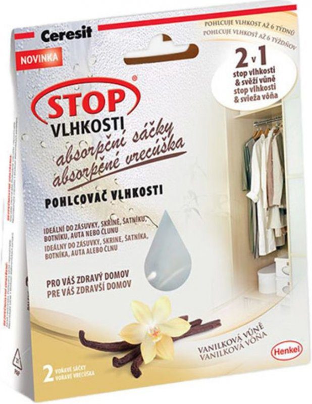 Zkušenost s Ceresit Stop vlhkosti Absorpční sáčky 2 x 50 g vanilka