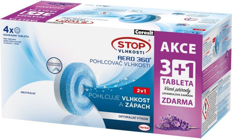 Ceresit Stop vlhkosti Aero 360° náhradní tablety 4 x 450 g Levandule