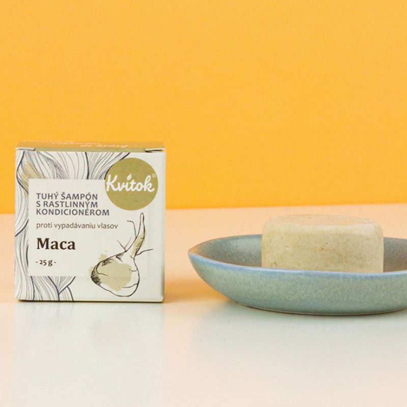 Recenze Kvítok tuhý šampon proti vypadávání vlasů Maca 25 g