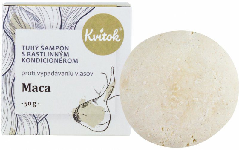 Kvítok tuhý šampon proti vypadávání vlasů Maca 50 g