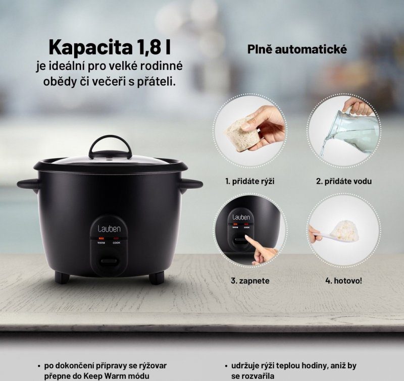 Poznámky k Lauben Rice Cooker 1800BC