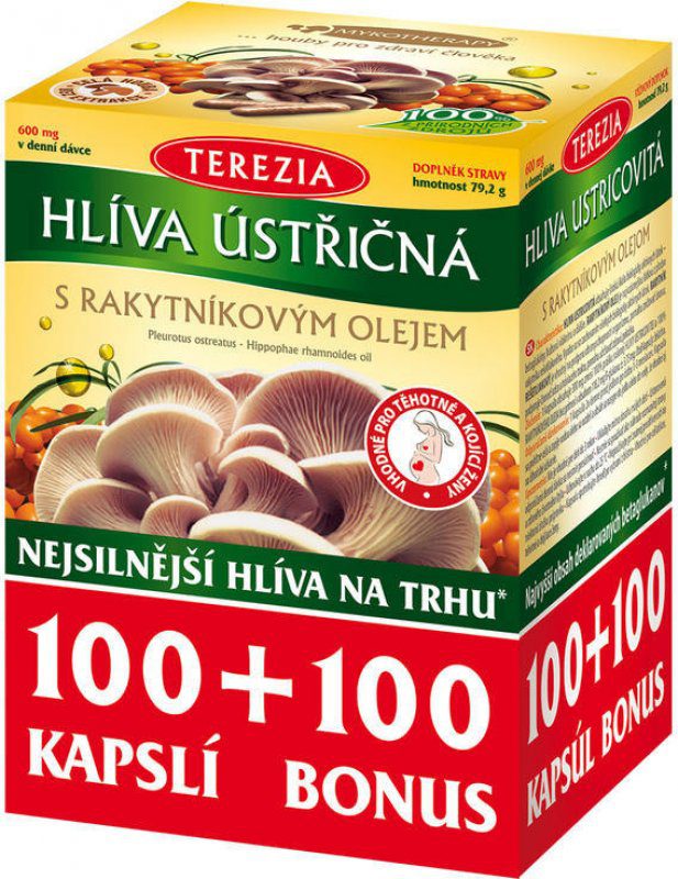 Recenze Terezia Company Hlíva ústřičná s rakytníkovým olejem 100+100 kapslí