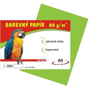 Barevný papír A4 100/80 g zelený Stepa s.r.o.
