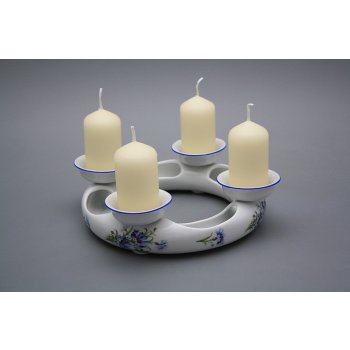 Bohemia Porcelán 1987 Svícen adventní Chrpy AL
