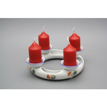 Bohemia Porcelán 1987 Svícen adventní Polní kvítí AL