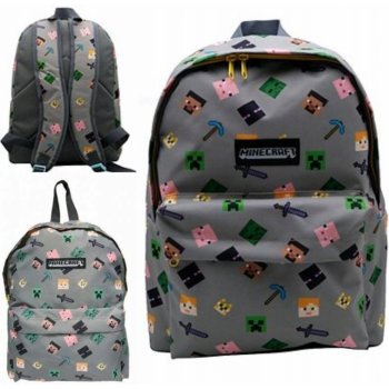 CurePink batoh Minecraft American šedá polyester