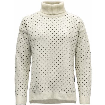 Devold Dámská svetr Syvde Wool High Neck bílá