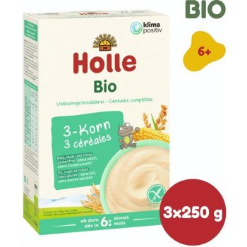 Holle BIO Nemléčná kaše 3 druhy zrna 3 x 250 g