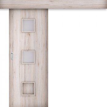 Invado Posuvné dveře na stěnu Salerno 3 Bílá CPL 80 x 197 cm