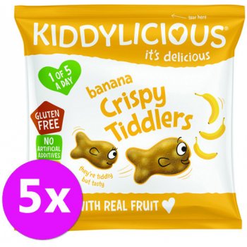 KIDDYLICIOUS Rybičky křupavé banánové 5 x 12g