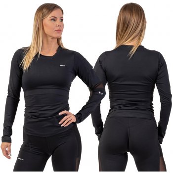 Nebbia Funkční tričko Smart Pocket s dlouhým rukávem 418 black