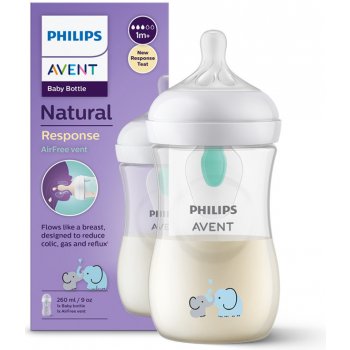 Philips Avent láhev Natural Response s ventilem AirFree slon bílá 260 ml