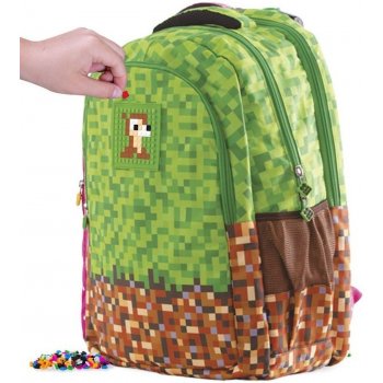 Pixie Crew batoh PXB 16 95 Minecraft zeleno hnědá