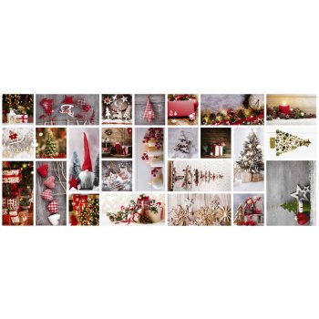 Sanem Plastik 6150 PVC ubrus Florista vánoční moderní mozaika šedá 120x140 cm