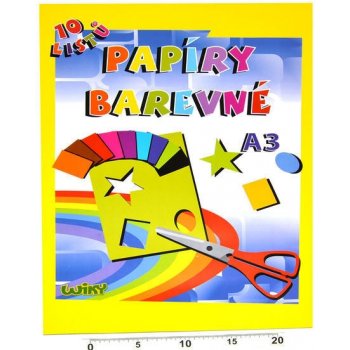Silné barevné papíry A3 10 listů