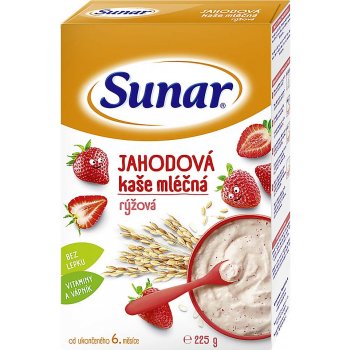 SUNAR Mléčná kaše Jahodová kašička rýžová 225 g