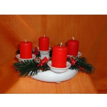 Svícen adventní, Nedekorovaný, 18 cm Český porcelán Dubí