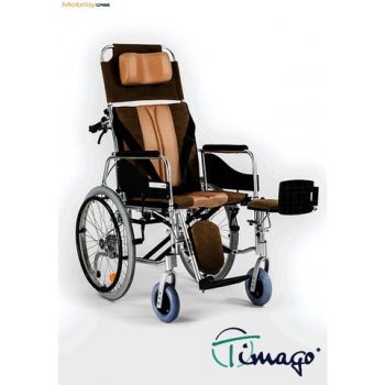Timago ALH008 Invalidní vozík polohovací Barva: hnědo-béžová šířka sedáku 42