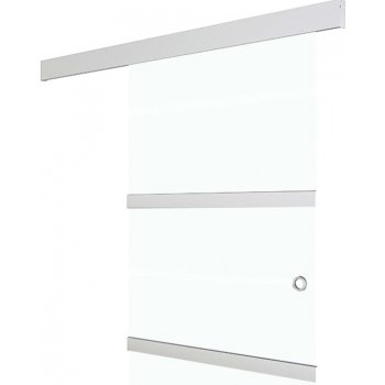 vidaXL Posuvné dveře se sklem ESG Softclose a hliníkem 76 x 205 cm