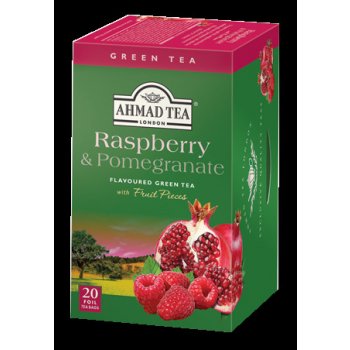 Ahmad Tea Zelený čaj s malinou a granátovým jablkem 20 x 2 g