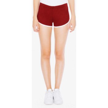 American Apparel dámské bavlněné šortky brusinková fialová / bílá
