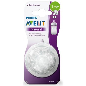 Avent dudlík natural pomalý průtok 2 ks bílá