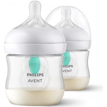 Avent láhve Natural Response průhledná dudlík s ventilem AirFree 2 ks 125 ml