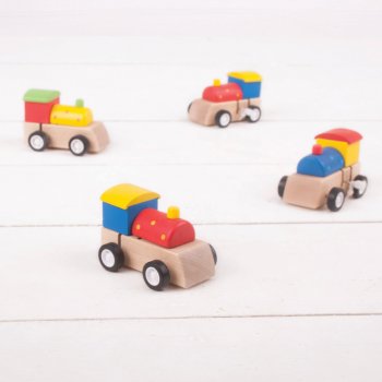 Bigjigs Toys Barevná mašinka na natahování