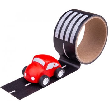 Bigjigs Toys Lepící páska cesta s autíčkem