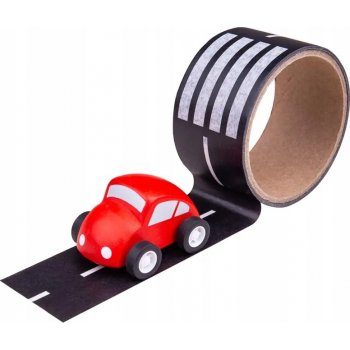 Bigjigs Toys Lepící páska koleje s mašinkou