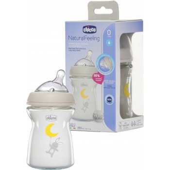 Chicco Láhev kojenecká sklo Natural Feeling neutral V001415 250ml