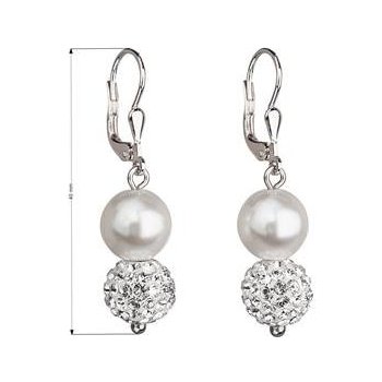 Evolution Group visací s krystaly Swarovski bílé kulaté 31155.1