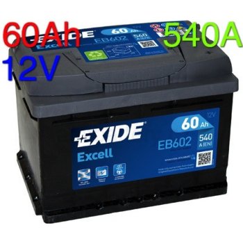 Exide Excell 12V 60Ah 540A EB602