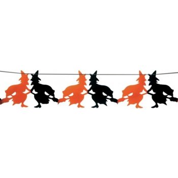 Halloweenská girlanda s motivem čarodějnice