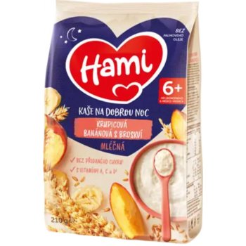 Hami Kaše na dobrou noc Krupicová banánová s broskví mléčná 210 g