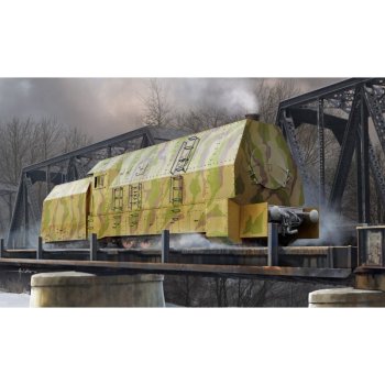 Hobby Boss slepovací model German Panzerlok BR57 Armou Locomotive červená 1:72