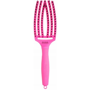 Kartáč Olivia Garden Fingerbrush Combo Medium ThinkPink Edition neonově fialový