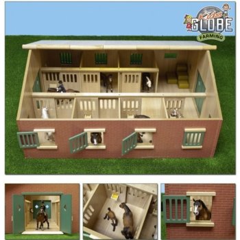 Kids Globe Dřevěné koňské stáje 1:24
