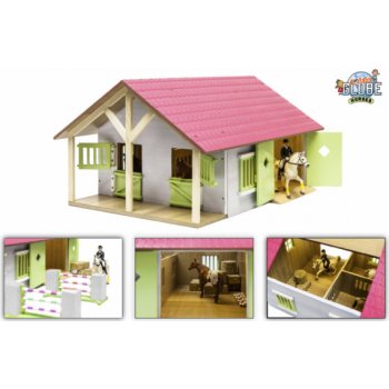 Kids Globe Horses stáj pro koně 51x40 5x27 5cm růžová 1:24