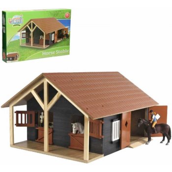 Kids globe Stáj pro koně se 2 boxy DŘEVĚNÁ 1:24
