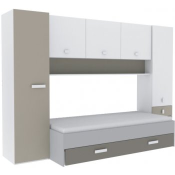 Kondela Ssestava bílá šedohnědá taupe TIDY