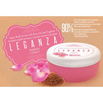Leganza Passion tělový peeling Rose Oil and Yoghurt 240 g