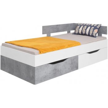 Meblar Sigma SI15 L P Bílý Lux + Beton + Dub