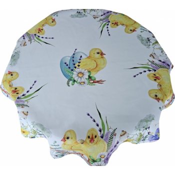 Mybesthome Velikonoční vzorovaný kulatý ubrus Easter X. Ø 130 cm