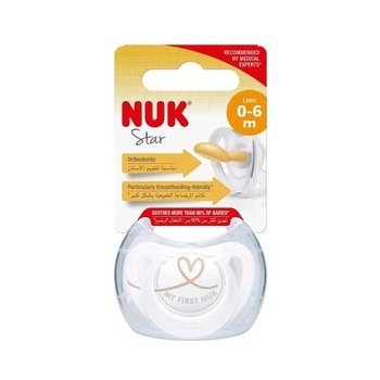 Nuk šidítko latex Star srdce bílá