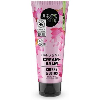 Organic Shop krémový balzám na ruce a nehty s třešní a lotosem 75 ml