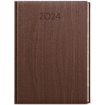 Oskar wood A5 Týdenní 2024 hnědý