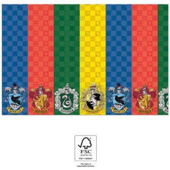 Procos Papírový ubrus Harry Potter Hogwarts Houses 120x180 cm